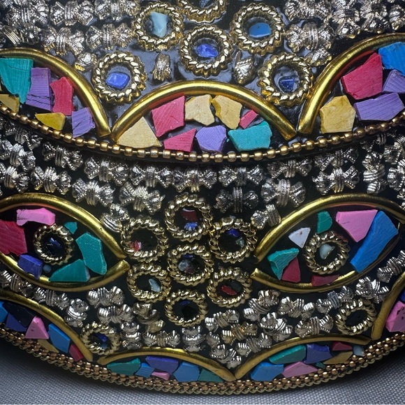 Ramla Rio Moroccan Mosaic Crossbody Clutch Bag Gold Chain NWOT - Picture 4 of 10